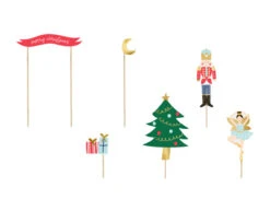 Caketopper Kerst 19cm 6st