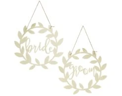 Chair Signs Bride & Groom