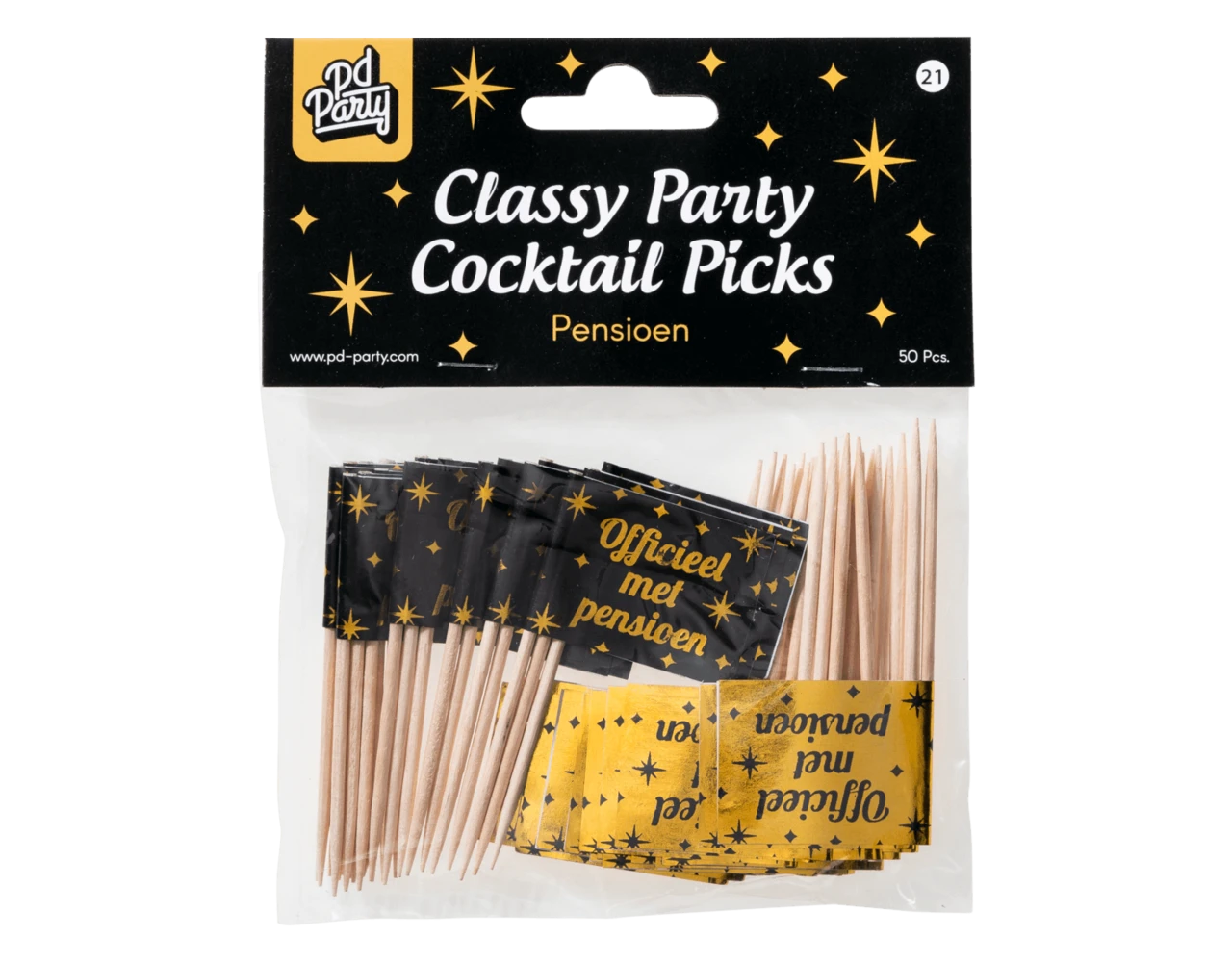 Cocktailprikkers Pensioen 6,5cm 50st 2 Cocktailprikkers Pensioen 6,5cm 50st - Afbeelding 2