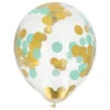 Confetti Ballon Blauw Goud 30cm 4st