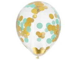 Confetti Ballon Blauw Goud 30cm 4st