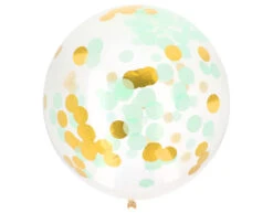 Confetti Ballon Blauw Goud 61cm