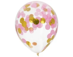 Confetti Ballon Roze Goud 30cm 4st