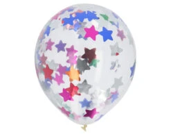 Confetti Ballon Sterren Meerkleurig 30cm 4st