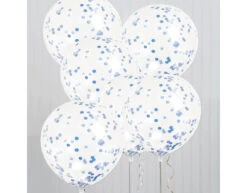Confetti Ballonnen Blauw 30cm 6st -Feestspullen Winkel confetti ballonnen blauw 30cm 6st 2