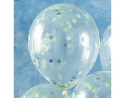 Confetti Ballonnen Blauw/Groen 30cm 5st -Feestspullen Winkel confetti ballonnen blauw groen 30cm 5st 2