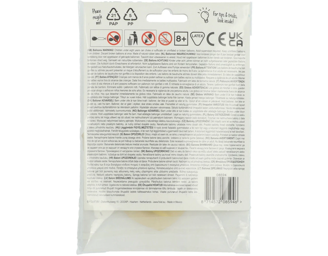 Confetti Ballonnen Goud 30cm 4st 3 Confetti Ballonnen Goud 30cm 4st - Afbeelding 3