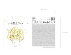 Confetti Ballonnen Goud Deluxe 30cm 6st -Feestspullen Winkel confetti ballonnen goud deluxe 30cm 6st 2