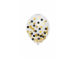 Confetti Ballonnen Goud Zwart 30cm 5st