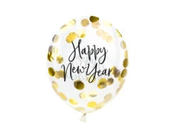 Confetti Ballonnen Happy New Year 27cm 3st