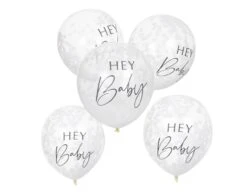 Confetti Ballonnen Hey Baby 30cm 5st
