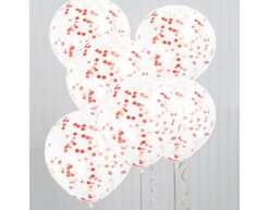Confetti Ballonnen Rood 40cm 6st -Feestspullen Winkel confetti ballonnen rood 40cm 6st 2