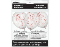 Confetti Ballonnen Rood 40cm 6st -Feestspullen Winkel confetti ballonnen rood 40cm 6st 3