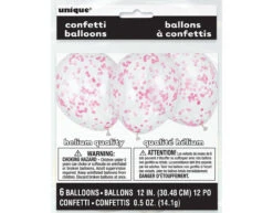 Confetti Ballonnen Roze 40cm 6st -Feestspullen Winkel confetti ballonnen roze 40cm 6st 3