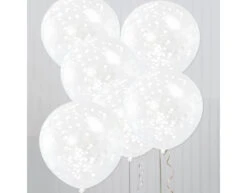 Confetti Ballonnen Wit 30,5cm 6st -Feestspullen Winkel confetti ballonnen wit 305cm 6st 2