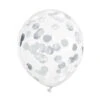 Confetti Ballonnen Zilver Deluxe 30cm 6st