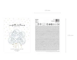 Confetti Ballonnen Zilver Deluxe 30cm 6st -Feestspullen Winkel confetti ballonnen zilver deluxe 30cm 6st 2