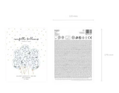 Confetti Ballonnen Zilveren Sterren 30cm 6st -Feestspullen Winkel confetti ballonnen zilveren sterren 30cm 6st 2