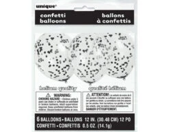 Confetti Ballonnen Zwart 40cm 6st -Feestspullen Winkel confetti ballonnen zwart 40cm 6st 3