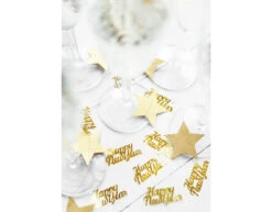 Confetti Happy New Year Goud 4cm -Feestspullen Winkel confetti happy new year goud 4cm 3