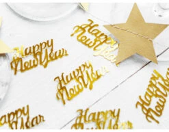 Confetti Happy New Year Goud 4cm -Feestspullen Winkel confetti happy new year goud 4cm 5