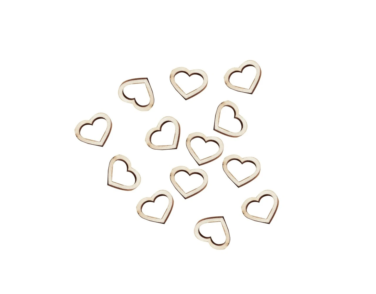 Confetti Hartjes Hout 2cm 25st 1 Confetti Hartjes Hout 2cm 25st