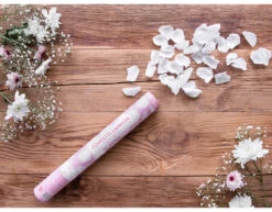 Confetti Kanon Witte Rozenblaadjes 60cm -Feestspullen Winkel confetti kanon witte rozenblaadjes 60cm 3