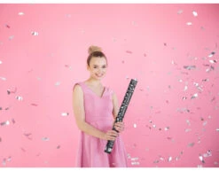 Confetti Kanon Zilver 60cm -Feestspullen Winkel confetti kanon zilver 60cm 8