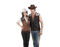Cowboy Vest Zwart L/XL -Feestspullen Winkel cowboy vest zwart l xl 2