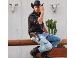 Cowboyhoed Zwart 45cm -Feestspullen Winkel cowboyhoed zwart 45cm 6