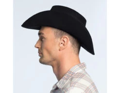 Cowboyhoed Zwart Leatherlook Deluxe -Feestspullen Winkel cowboyhoed zwart leatherlook deluxe 2