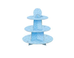 Cupcake Etagere Stippen Blauw 34cm