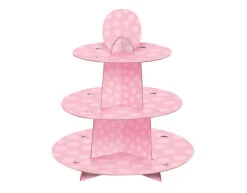 Cupcake Etagere Stippen Roze 34cm