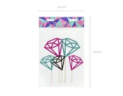 Cupcake Toppers Diamant 25,5cm 5st -Feestspullen Winkel cupcake toppers diamant 255cm 5st 2