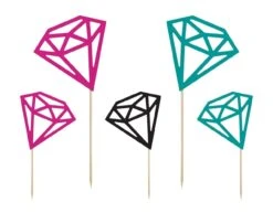 Cupcake Toppers Diamant 25,5cm 5st