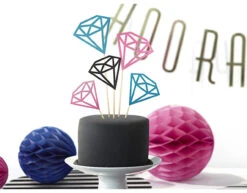 Cupcake Toppers Diamant 25,5cm 5st -Feestspullen Winkel cupcake toppers diamant 255cm 5st 3