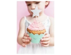 Cupcake Toppers Ster Zilver 6st -Feestspullen Winkel cupcake toppers ster zilver 6st 2