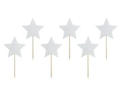 Cupcake Toppers Ster Zilver 6st
