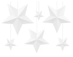 Decoratie Sterren Wit 6st