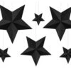 Decoratie Sterren Zwart 6st