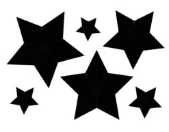 Decoratie Sterren Zwart 6st -Feestspullen Winkel decoratie sterren zwart 6st 3