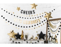 Decoratie Sterren Zwart 6st -Feestspullen Winkel decoratie sterren zwart 6st 6