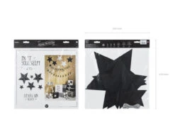 Decoratie Sterren Zwart 6st -Feestspullen Winkel decoratie sterren zwart 6st 9