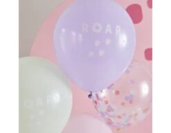 Dino Confetti Ballonnen Roar 30cm 5st -Feestspullen Winkel dino confetti ballonnen roar 30cm 5st 2