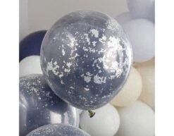 Donkerblauwe Confetti Ballonnen Dubbellaags 45cm 3st -Feestspullen Winkel donkerblauwe confetti ballonnen dubbellaags 45cm 3 2