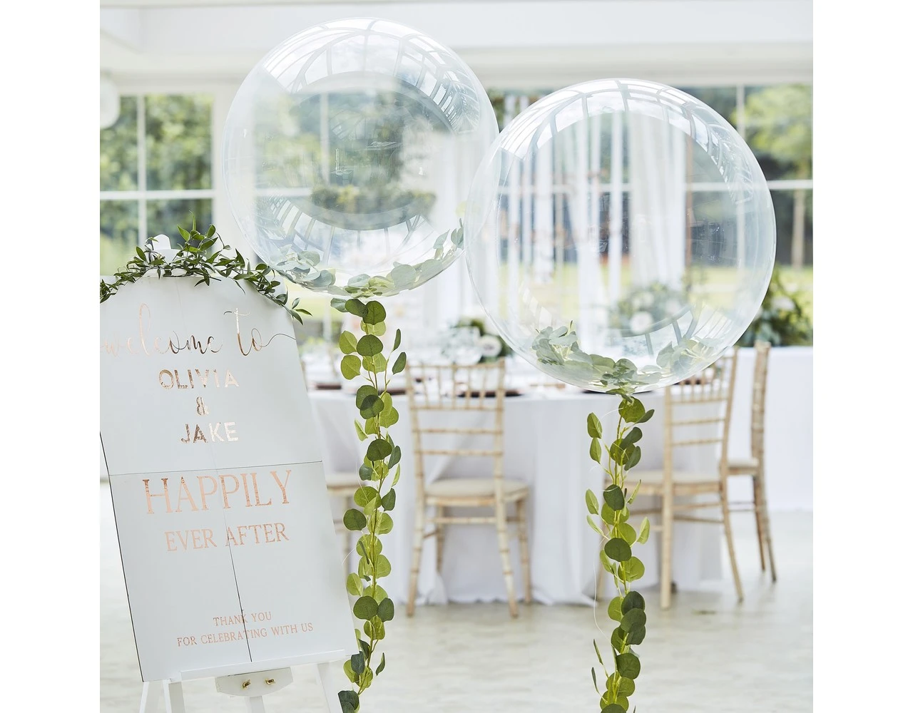 Doorzichtige Ballon Bladeren 91cm 2 Doorzichtige Ballon Bladeren 91cm - Afbeelding 2