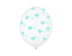 Doorzichtige Ballonnen Mintgroene Hartjes