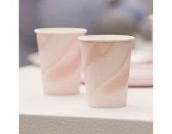 Eco Paper Cups Marble Pink -Feestspullen Winkel eco paper cups marble pink 2