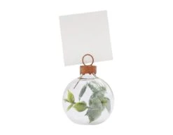 Eucalyptus Bauble Place Card Holder With White Place Cards