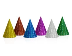 Feesthoedjes Holografisch Glitter 16cm 20st